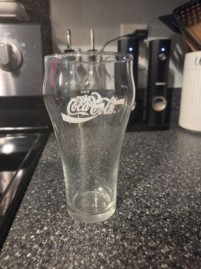 Vintage Coca-Cola Clear Glass with White Logo